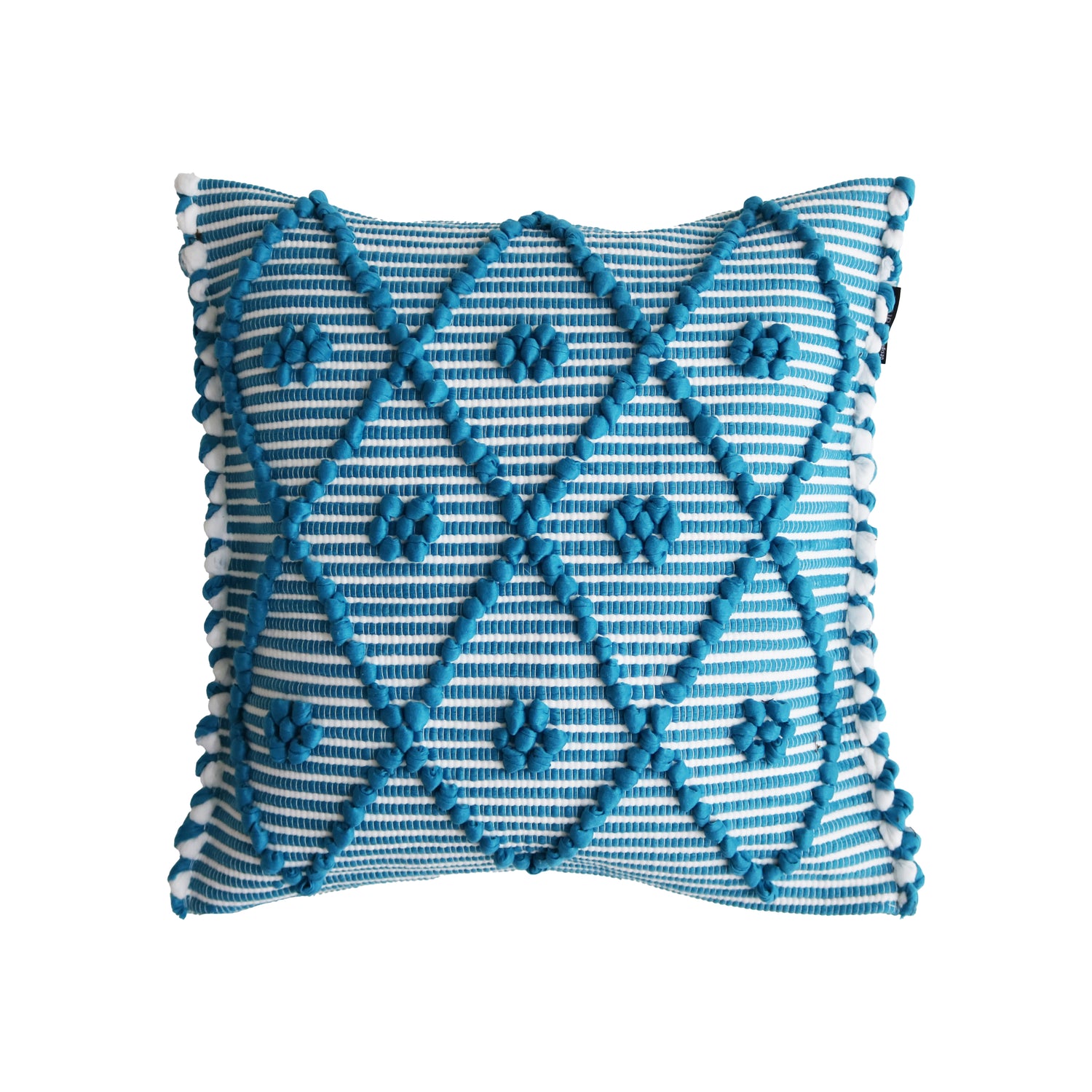 Decorative cushion HORTA with filling - 40x40cm, light blue + white