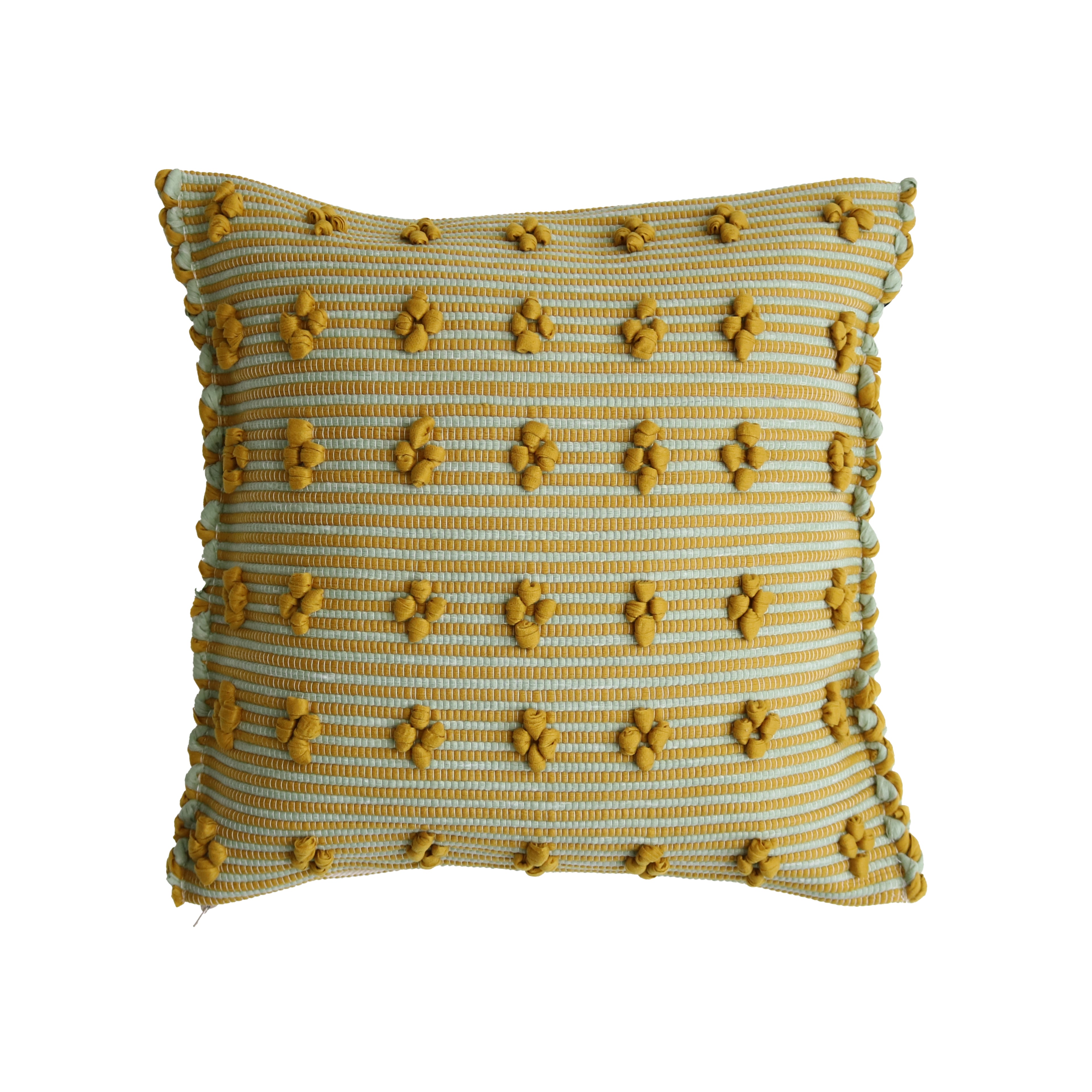 Decorative cushion LIMA with filling - 40x40cm, mustard + mint