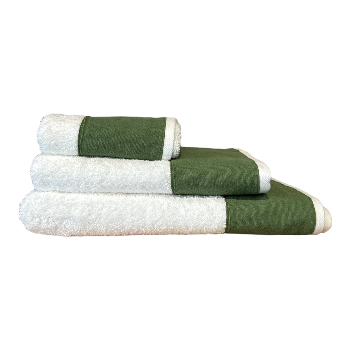 Towel with wide soft linen border