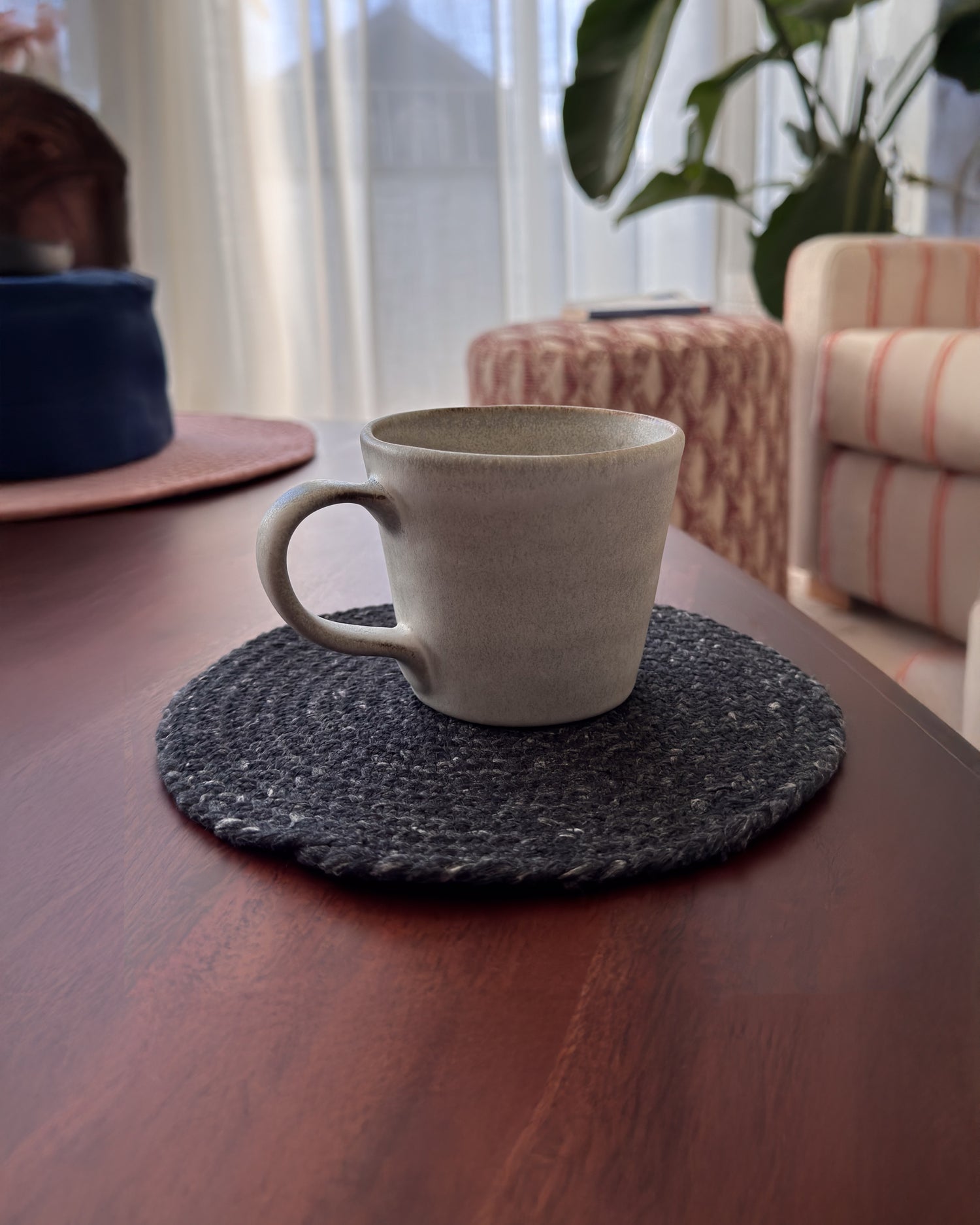 Tischset/Untersetzer, rund, Ø 20cm, upgecycelt