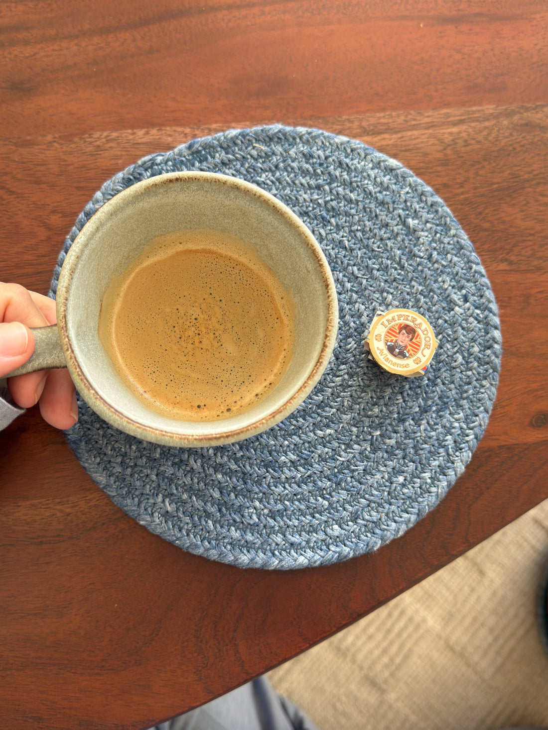 Placemat - round, braided, upcycled