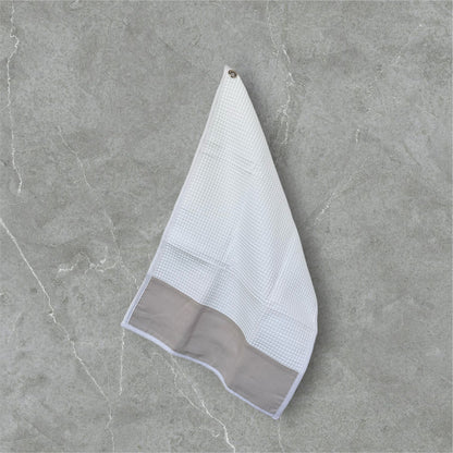 Geschirrtuch Waffelpique mit Leinenborte