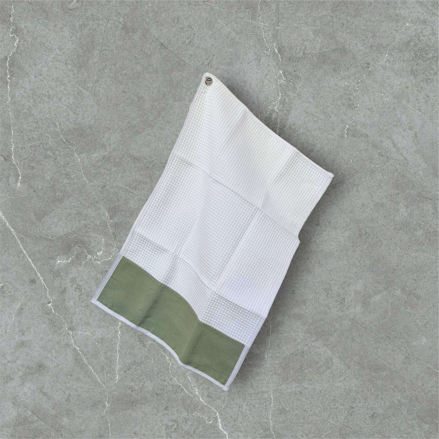 Geschirrtuch Waffelpique mit Leinenborte