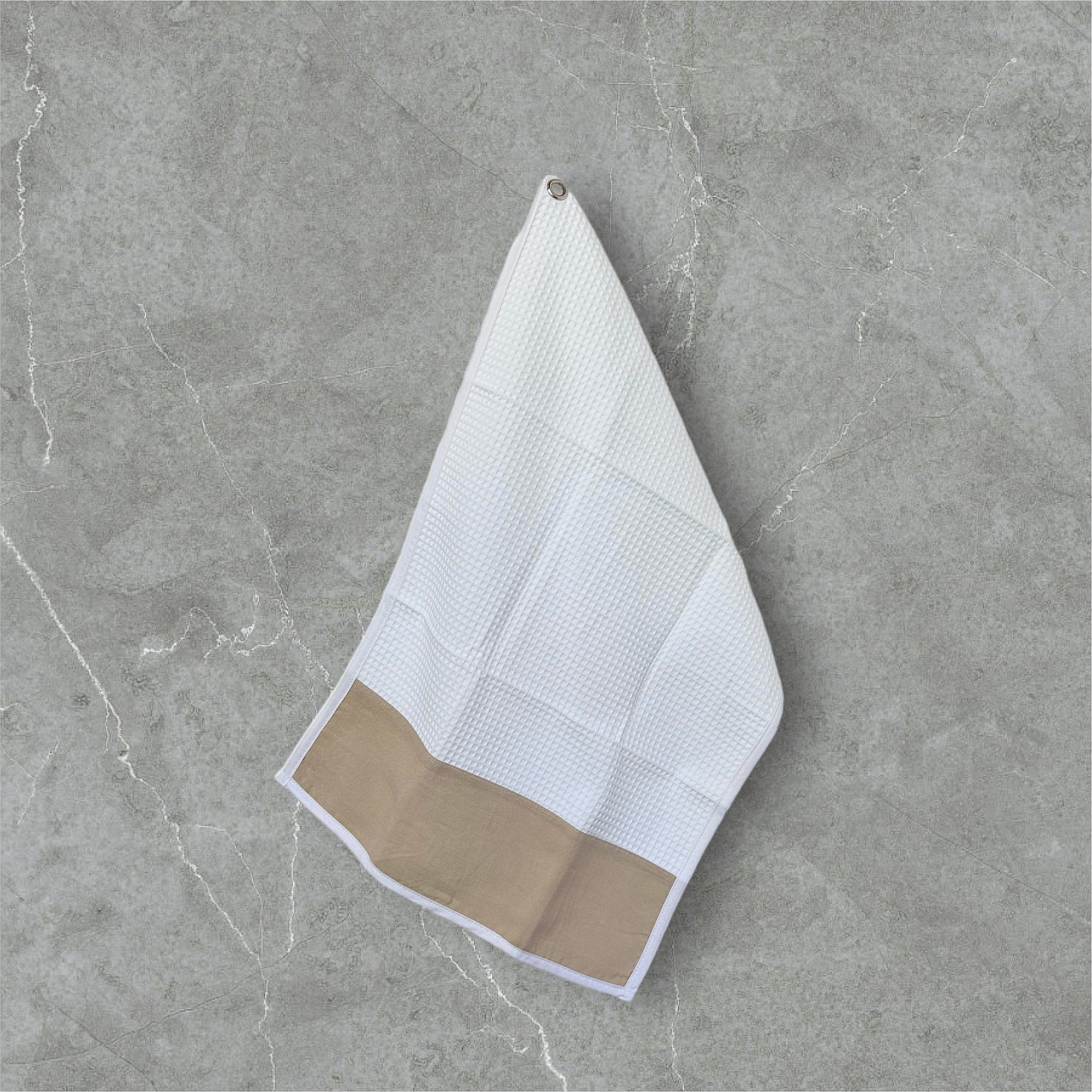 Geschirrtuch Waffelpique mit Leinenborte