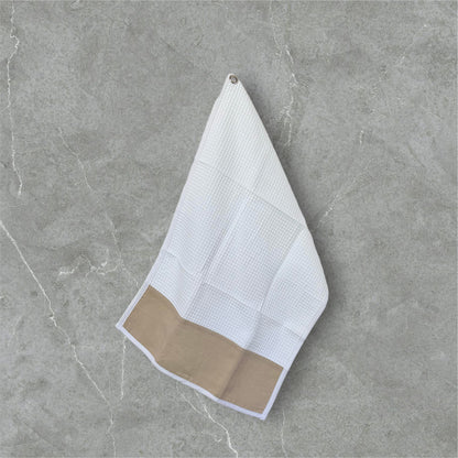 Geschirrtuch Waffelpique mit Leinenborte