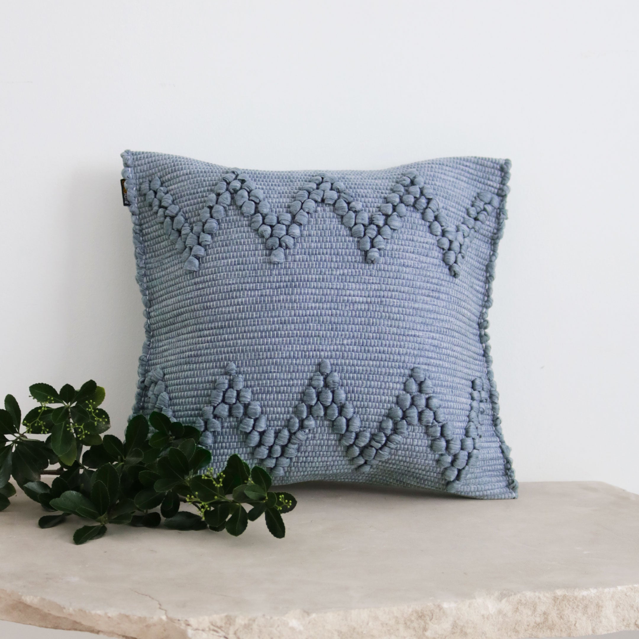 Decorative cushion OUTEIRO-ZACK with filling - 40x40cm, caribbean blue