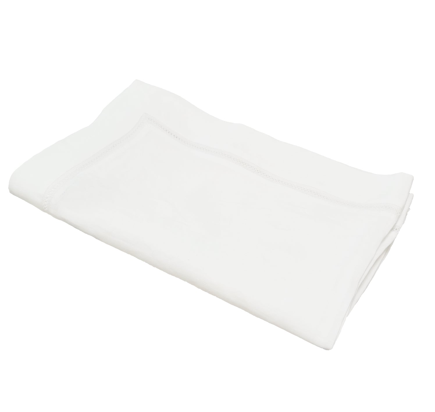 Tischdecke leinen weiss hohlsaum
