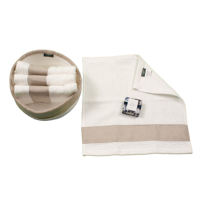 Guest toilet set - basket including 4 towels